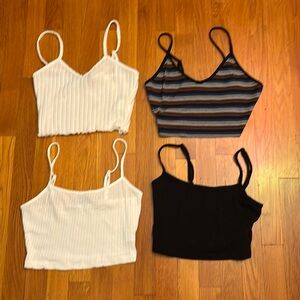 4 ribbed light tanktops